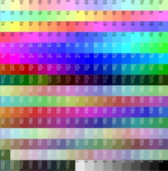 cmyk 색상 표 - Bktx