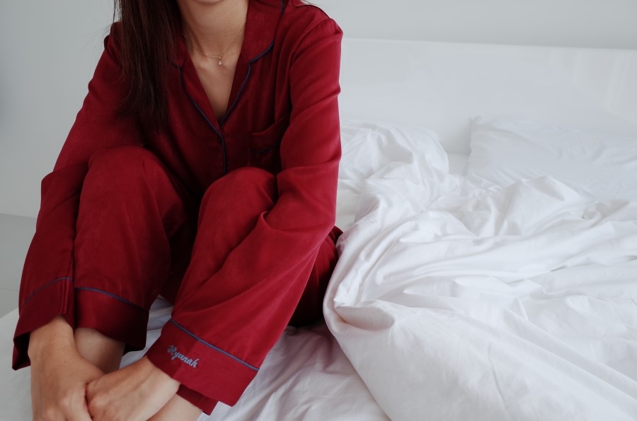 New Wine Silk Pajamas Newlyweds Couple Pajamas Fas