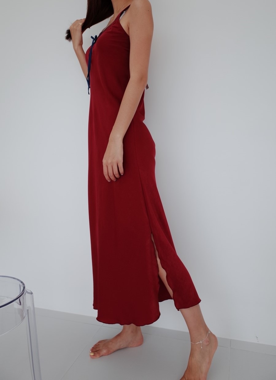 New Wine Silk Pajamas Newlyweds Couple Pajamas Fas